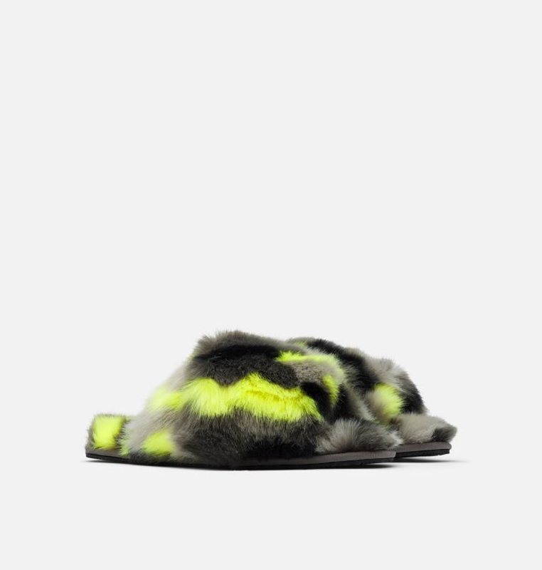 Womens Slippers Black/Green - Sorel Go™ - Mail Run - 793280-SNC